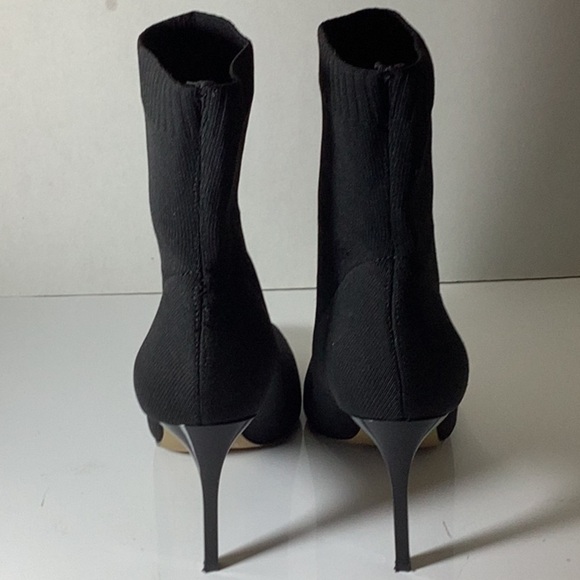 INC Womens Black Knit Sock Styling Padded Vidalia Square Toe Stiletto Dress Boot - Picture 7 of 9